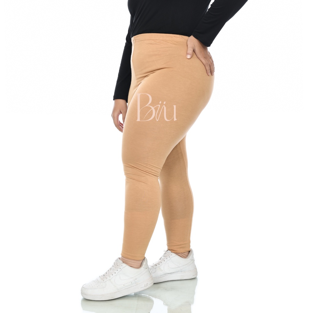 BIIU Celana Legging Panjang Polos Big Size Kaos Premium / Legging Panjang Wanita Jumbo