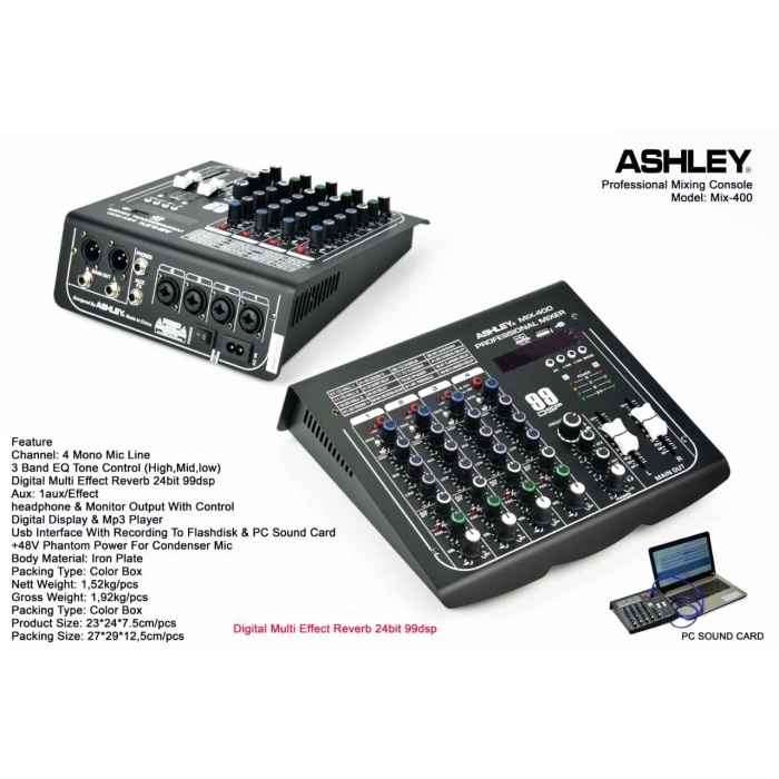 Mix Mixer Audio Ashley Mix 400 / Mix400 - 4 Channel Original