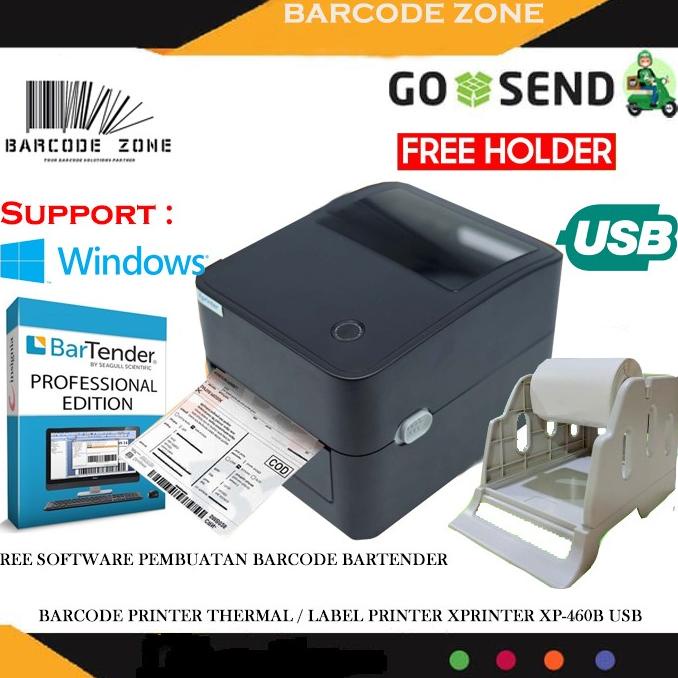 

BARCODE PRINTER THERMAL XPRINTER XP-460B SUPPORT PRINT RESI 110MM / A6