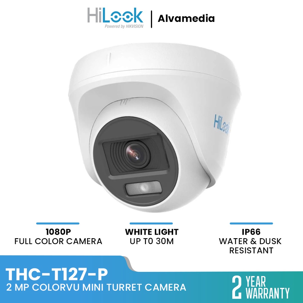 CCTV Indoor Hilook 2MP Colorvu Lite 1080P THC-T127-P Camera CCTV 2MP Colorvu Indoor