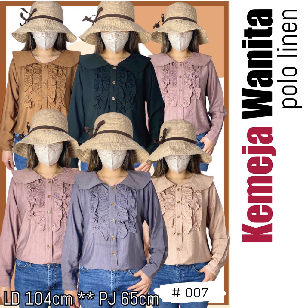 ATASAN WANITA LINEN / KEMEJA ATASAN WANITA / FASHION WANITA # 007