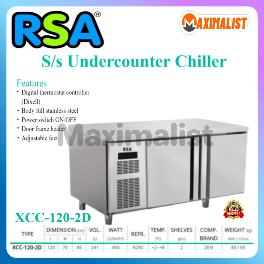 RSA XCC-120-2D XCC-150-2D XCC-180-3D UNDERCOUNTER CHILLER/Kulkas Dapur Resto/RSA XCC-120-2D XCC-150-