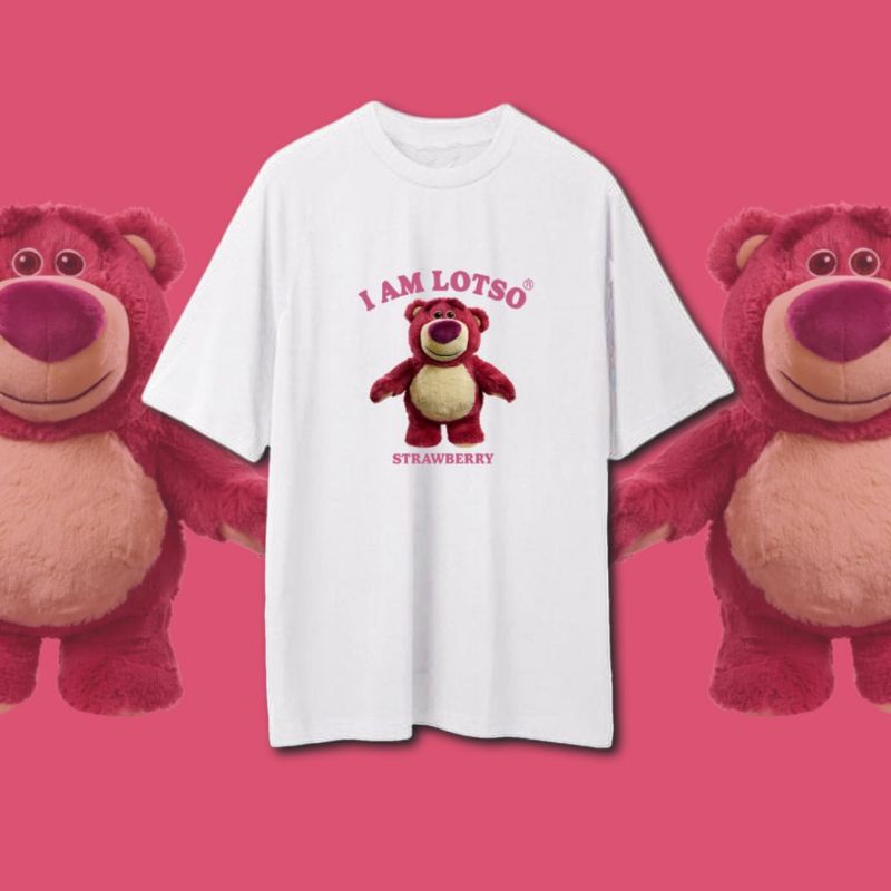 T-SHIRT PREMIUM LOT-SO BERUANG/KAOS I AM LOTSO STRAWBERRY