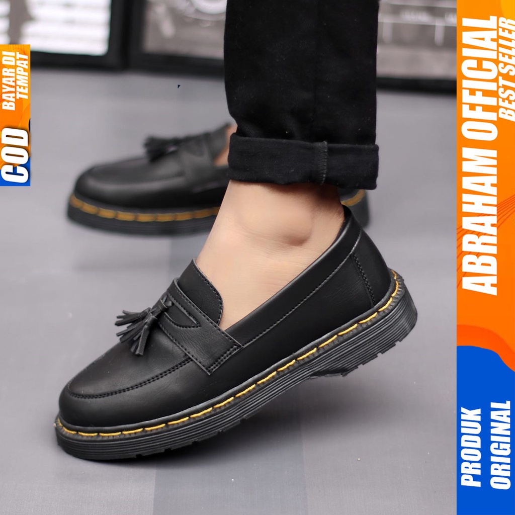 Sepatu Pantofel Formal Kerja Kantor Casual Hitam Pria Abraham Daniel