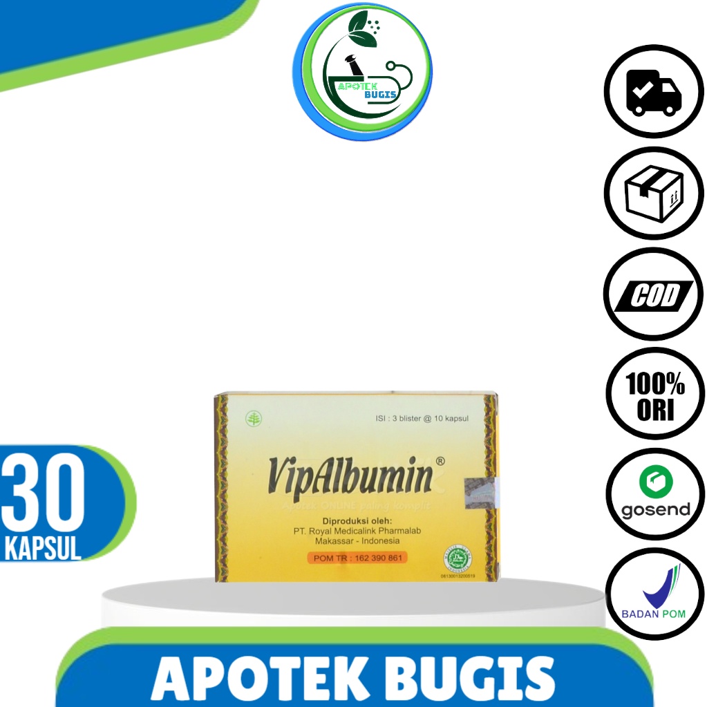 VipAlbumin / VIP ALBUMIN ISI 30 Kapsul @ 500 Mg