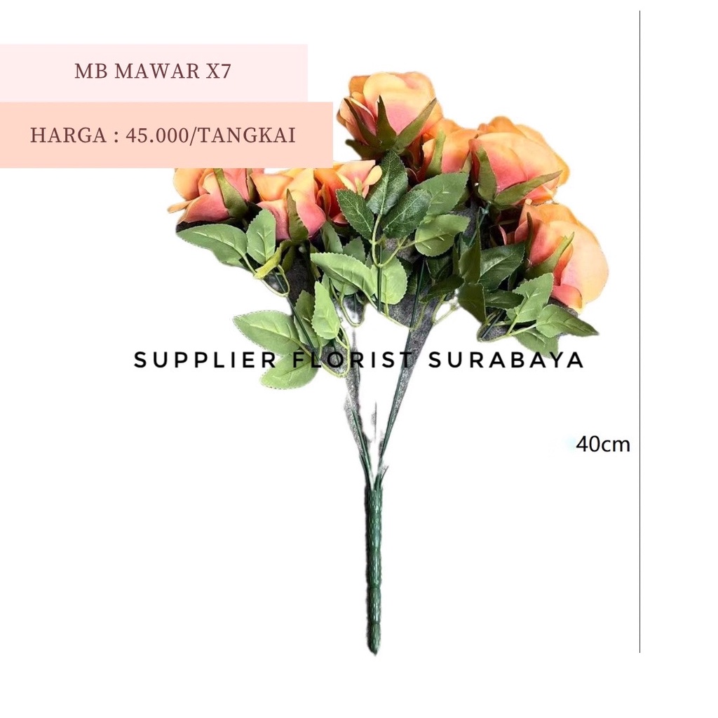 MB MAWAR X9 BUNGA PALSU MAWAR HOLLAND PREMIUM ARTIFICIAL FLOWER BUNGA HIAS BUKET BUNGA ROSE PREMIUM ROSE HOLLAND ROSE KUALITAS IMPORT