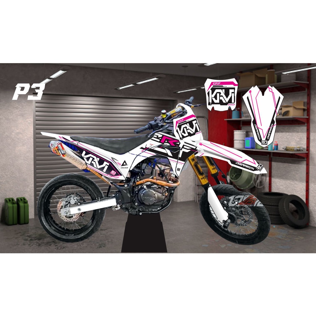 DECAL PUTIH CRF SUPERMOTO
