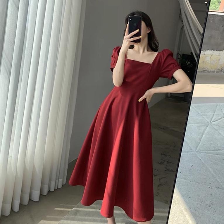 MURAH 88Clothing - U Neck Dress // Korean Party Dress Square Neck