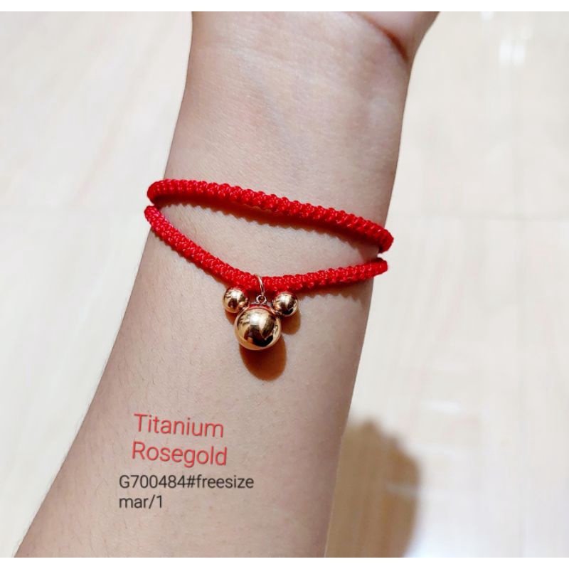 Gelang tali titanium mickey mouse disney polos anak/remaja/dewasa