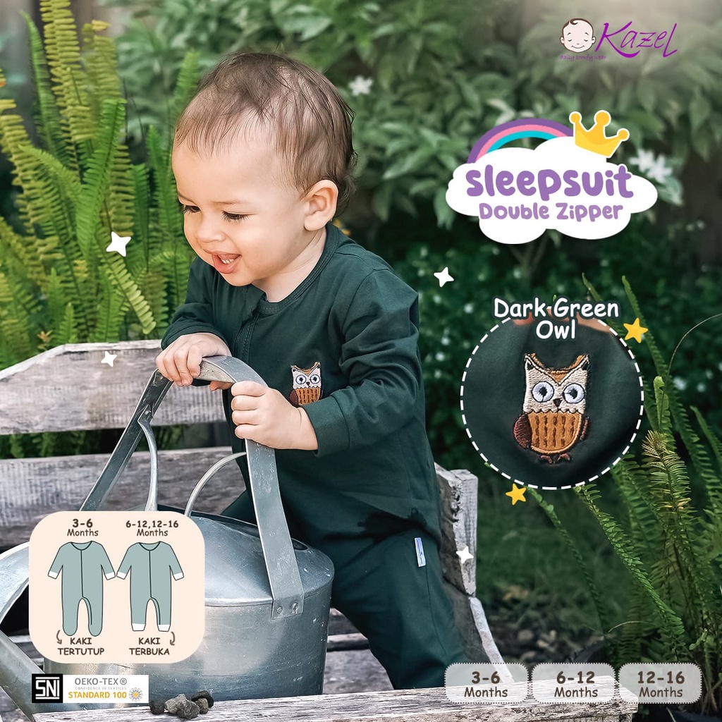 Kazel Sleepsuit Bordir Buka Kaki - Sleepsuit Unisex