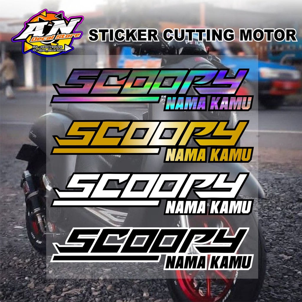 Cutting Sticker/ Cutting Sticker Stiker Scoopy  Custom Nama