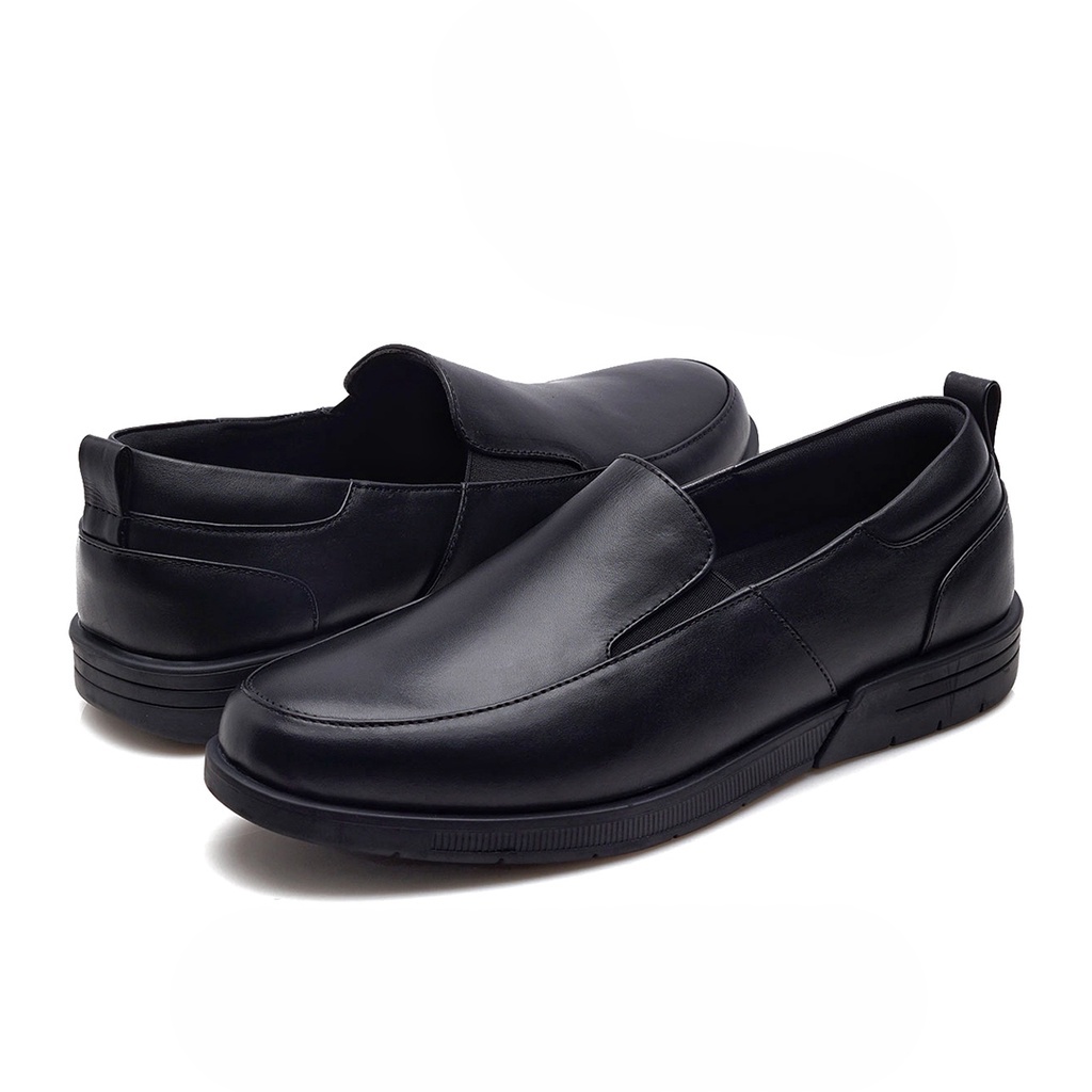 JOBS 2.0 BLACK (KULIT ASLI) |ManNeedMe x Kenzio| Sepatu Pantofel Pria Slip On Formal Shoes ORIGINAL