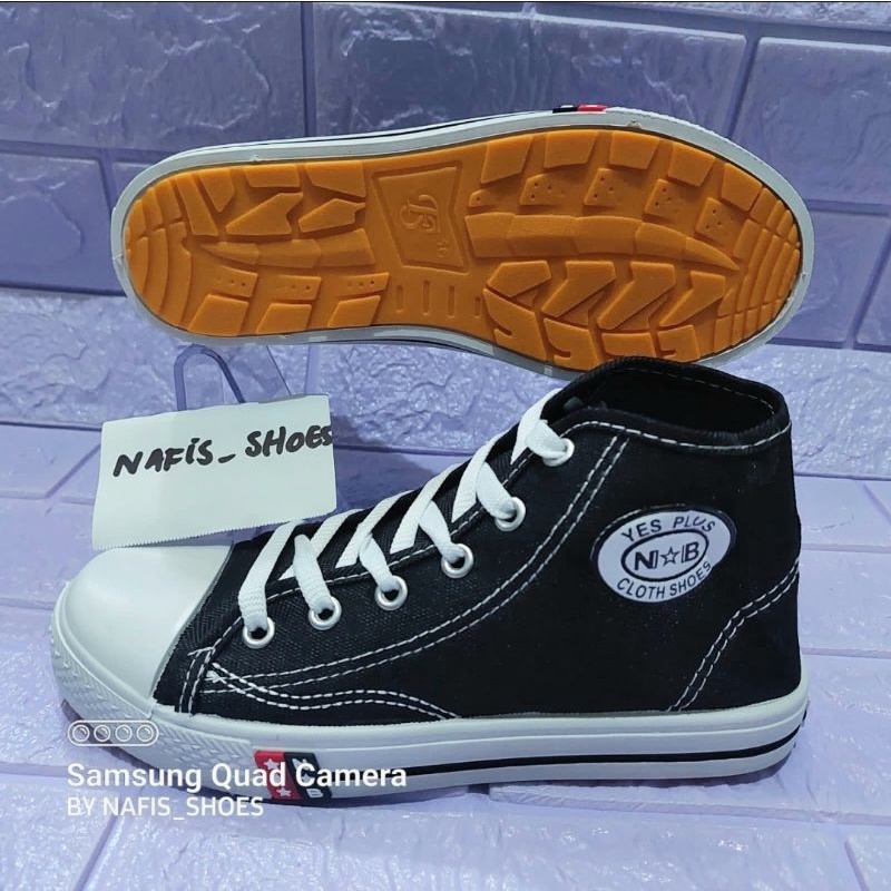 sepatu n#b anak sekolah sd sol karet unisex boot tali size  30/43