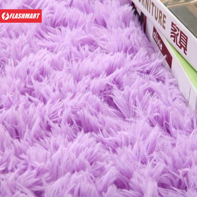 Flashmart Karpet Bulu Model Bulat Plush Shaggy Soft Round 80CM - MP100