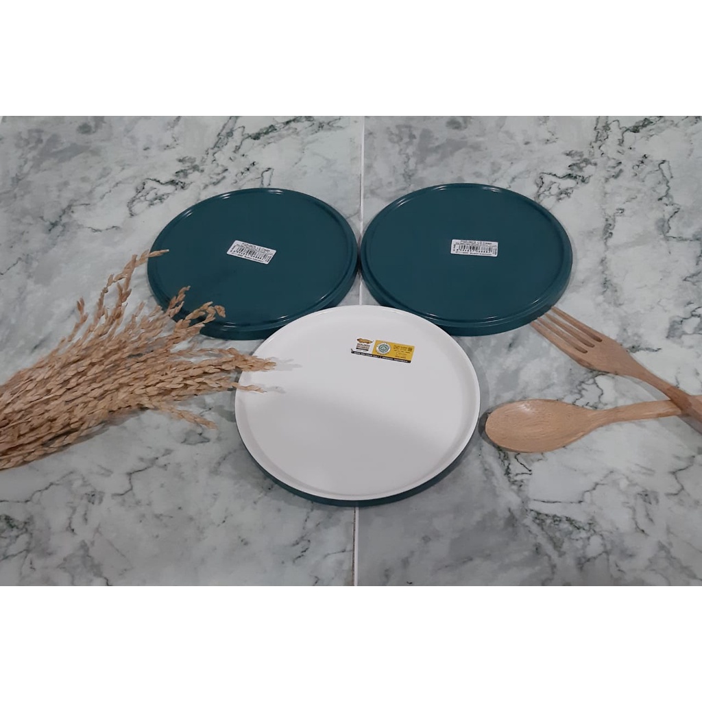 PIRING SALAD warna putih doff dan hijau tua 6 inch PGD-06C5, LG CREAM melamine GOLDEN DRAGON