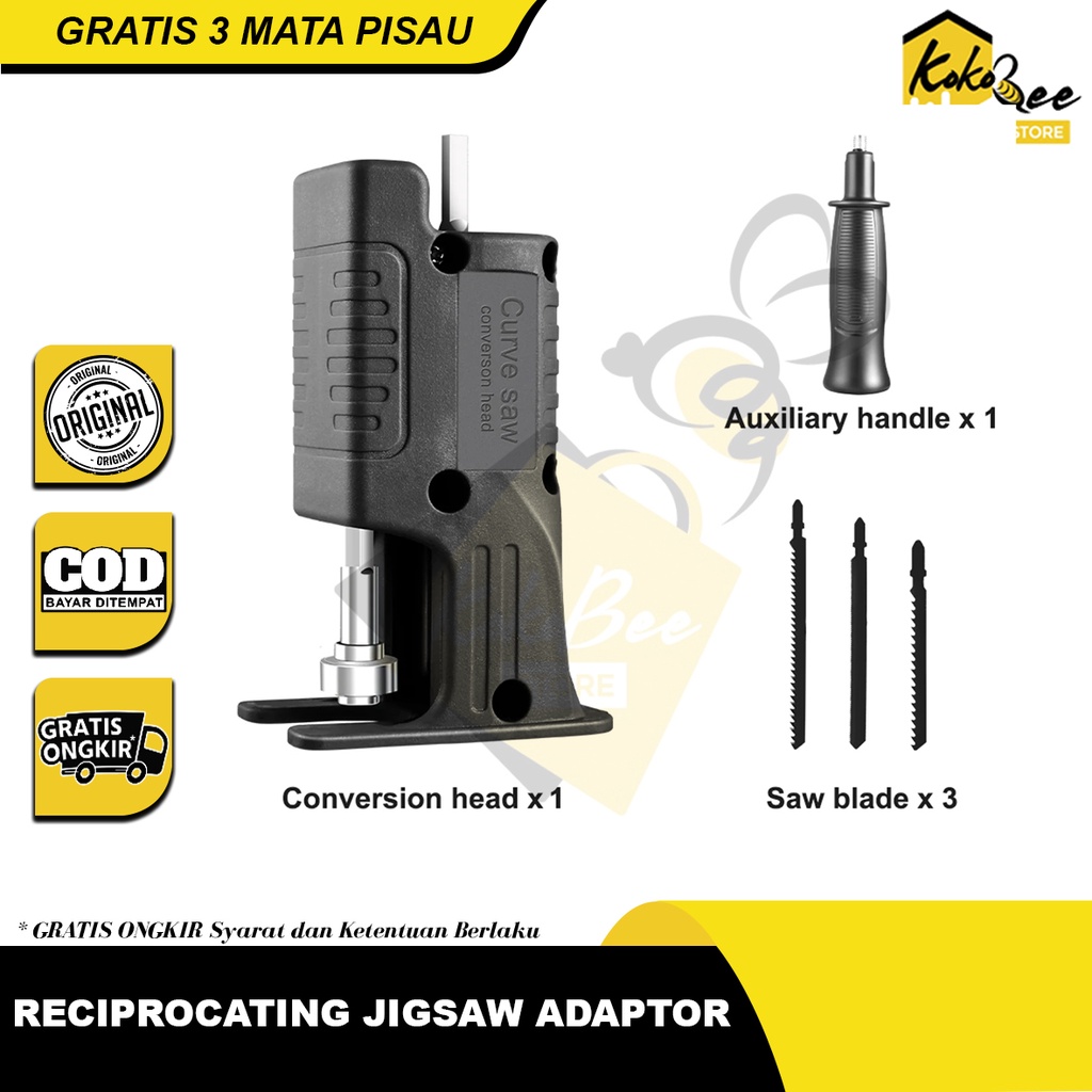 Reciprocating jigsaw adaptor ke mesin bor - Adapter gergaji jigsaw - Konverter gergaji ke mesin bor