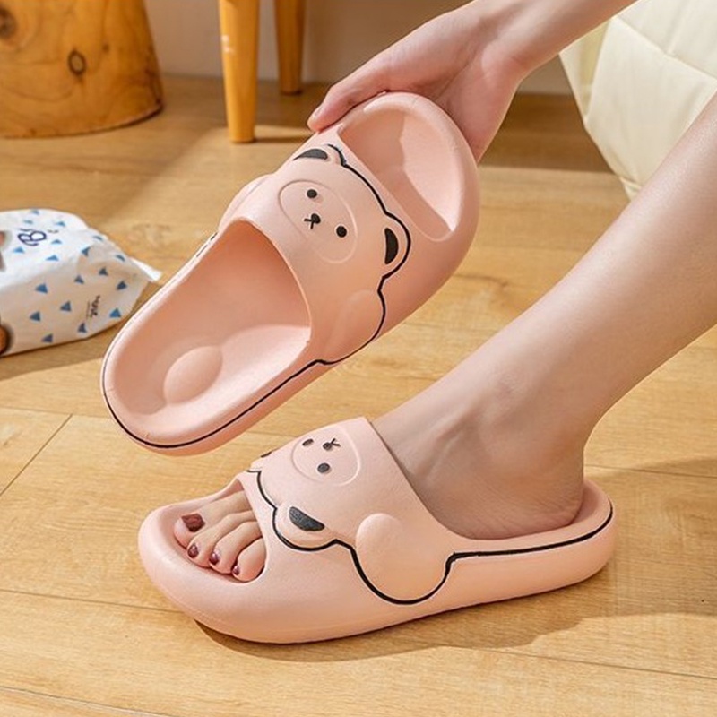Lazy Bear Sandal Slip On PVC Cute Bear H29 Sendal Beruang Rumah Nyaman Slipper Korea Soft Rubber Non Slip