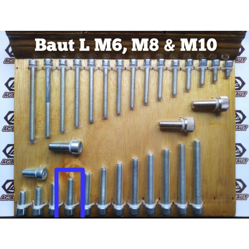 Baut  L M8x30 Baja 8.8 Galvanis / Baut Socket / Baut L 8 x 30 Baja (Baut 12)