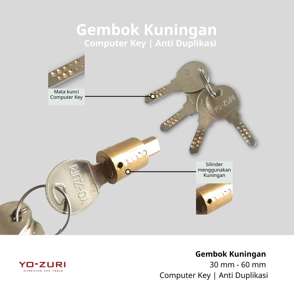 Gembok Kuningan Pintu Pagar Rumah ANTI MALING YOZURI