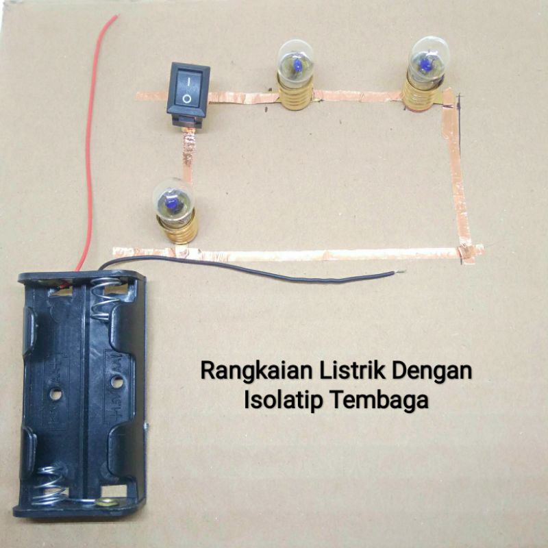 Paket Komponen Rangkaian Listrik Lampu Bohlam Seri Paralel DIY Prakarya Praktek Praktikum Sekolah