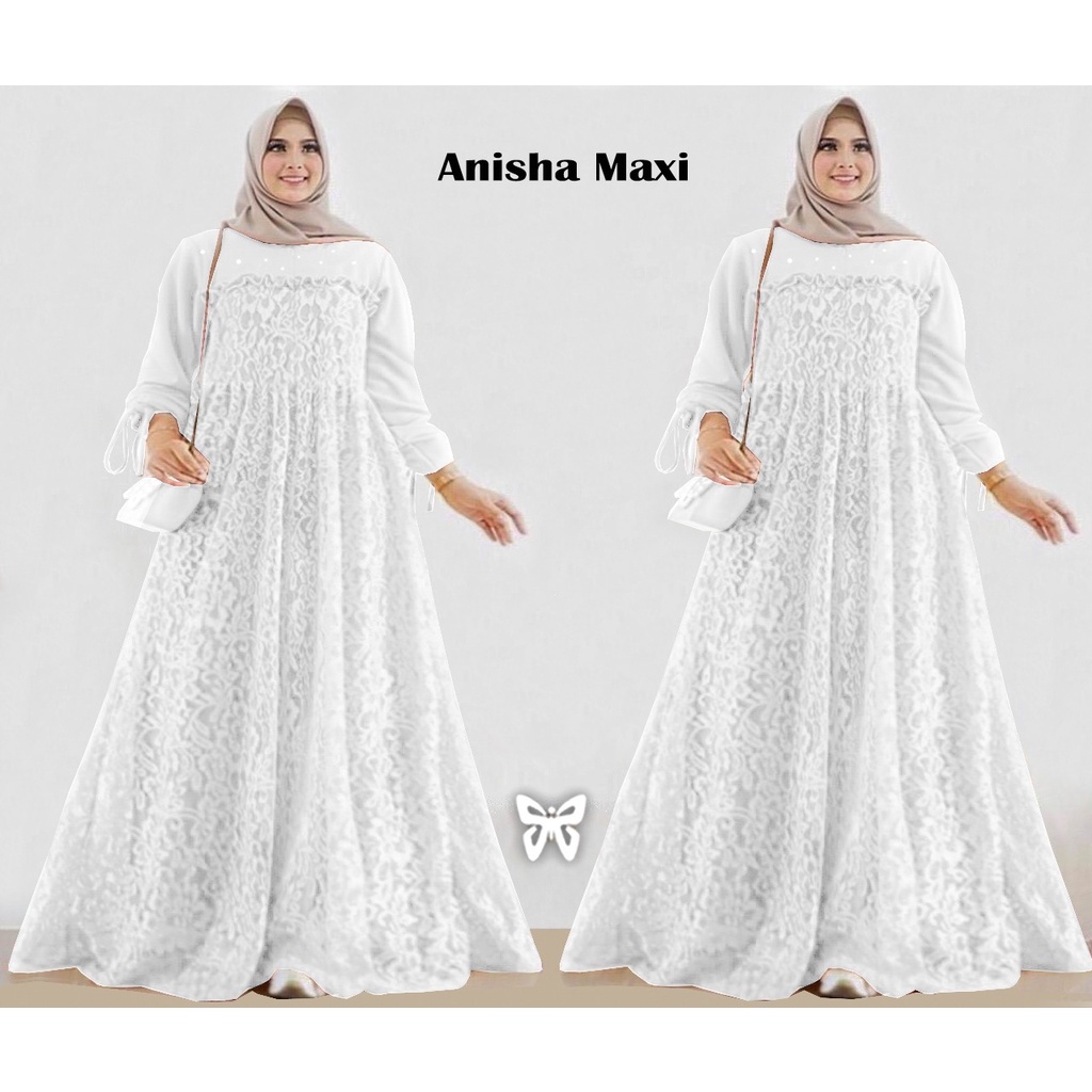 HOPYLOVY - Maxi Dress JUMBO Wanita Brukat Anisha 5L