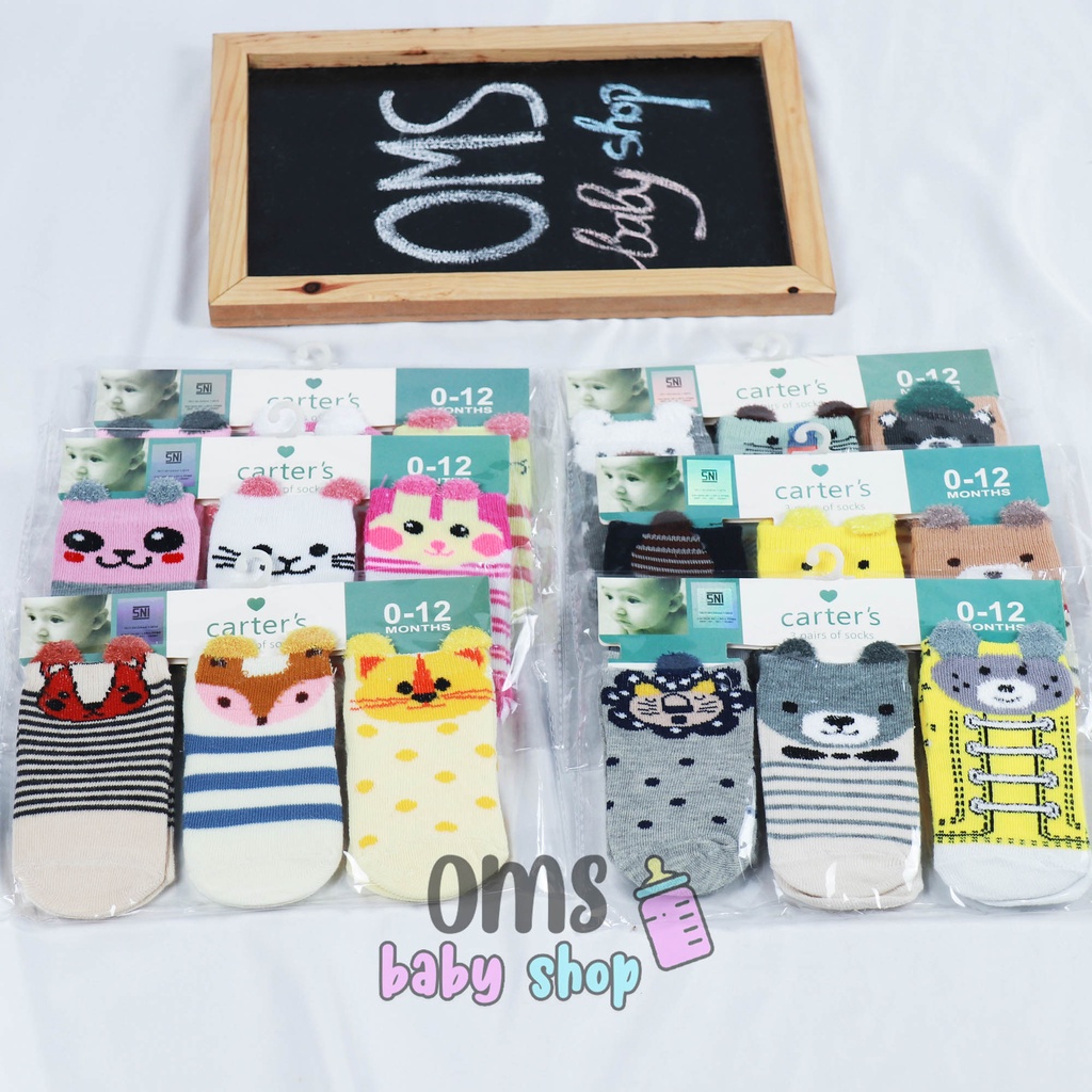 [ TERMURAH ] Kaos Kaki Bayi Carter / Carters 3 in 1 socks BISA PILIH MODEL