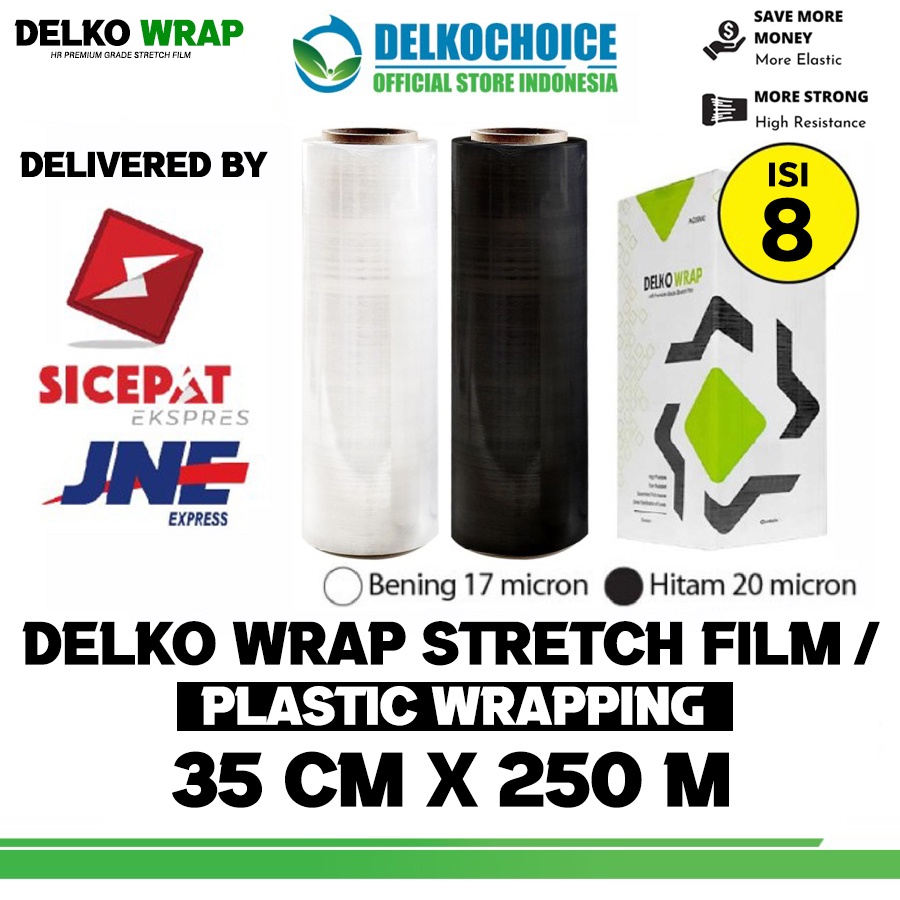 

Stretch Film 35cm x 250m Plastik Wrapping DELKO WRAP TERMURAH / DUS KARGO