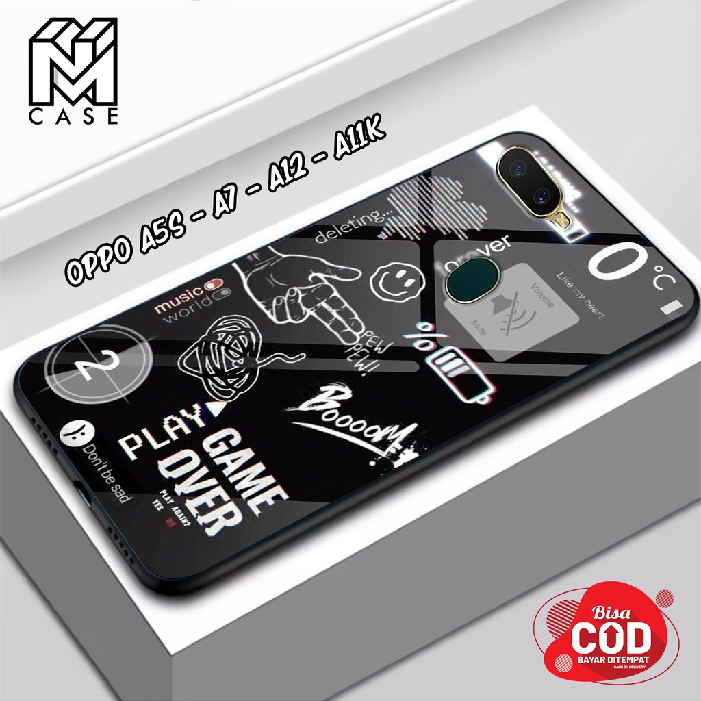 NM Case - Case Hp Oppo A5S / A7 / A12 / A11K - 08 - Fashion Case Black Aesthetic Casing Hp  Case Mur