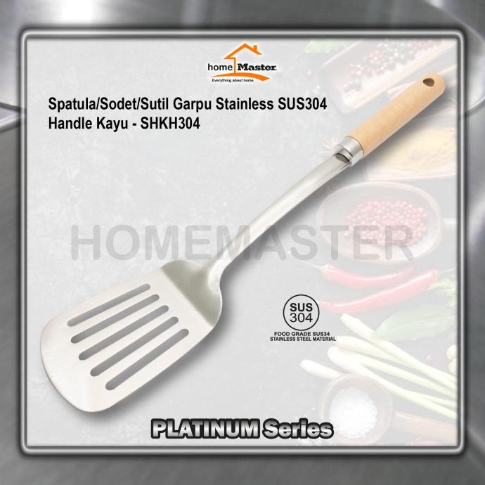 spatula/sutil garpu alat masak stainless sus304 handle kayu - shkh304 terbaik