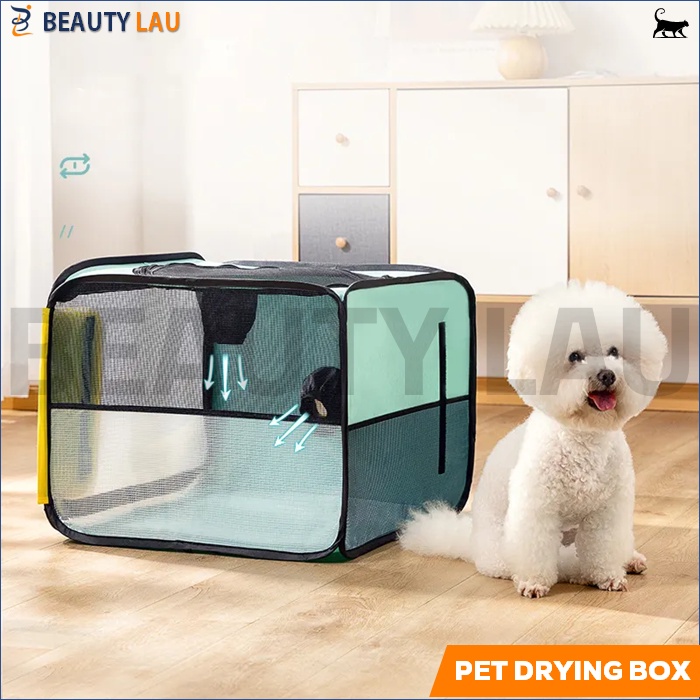 PET DRYER BOX GROOMING HEWAN KANDANG KUCING ANJING LIPAT PORTABLE KOTAK PENGERING BULU KUCING ANJING PET DRYING BOX