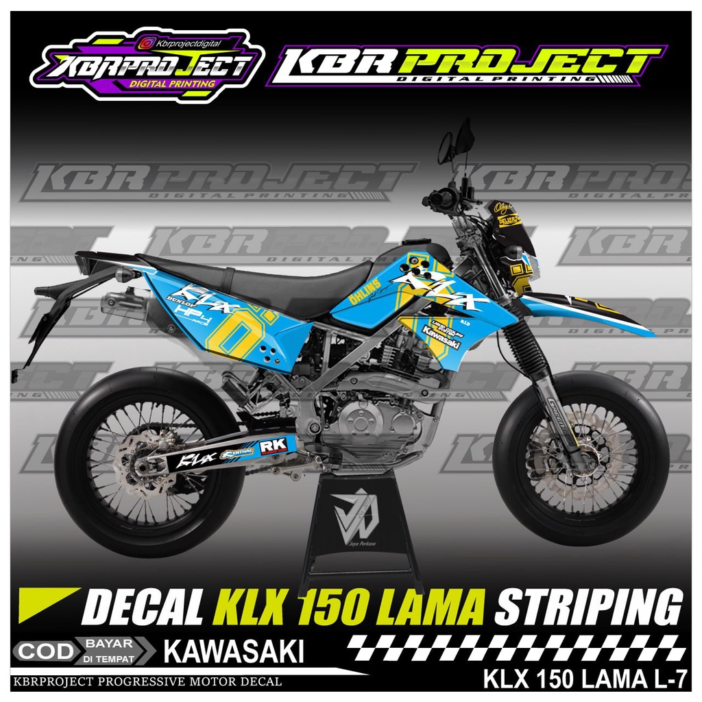 KLX 150 LAMA STIKER MOTOR KEREN DECAL STIKER FULL BODY LIS VARIASI KLX 150 LAMA STIKER MOTOR KAWASAK