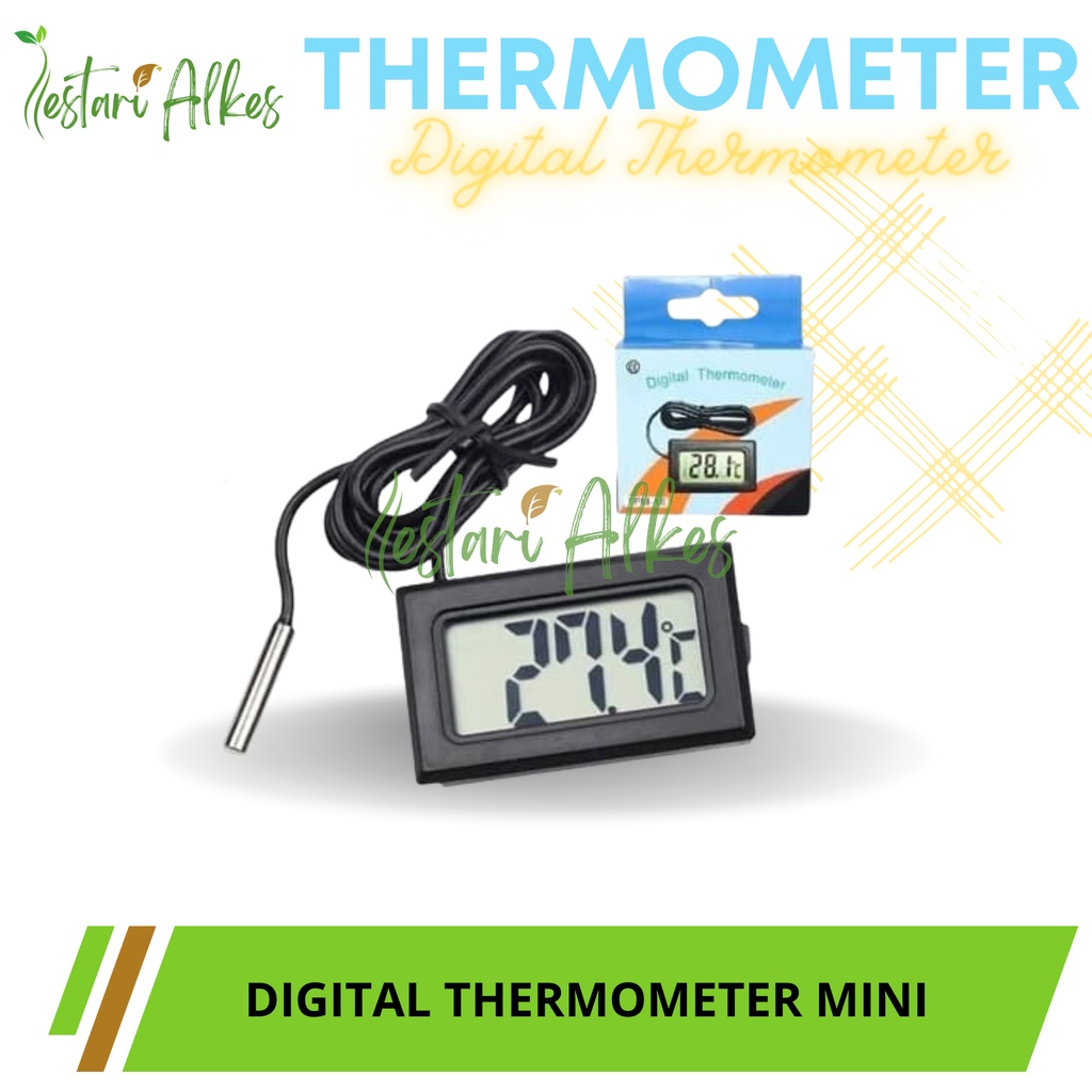 Thermometer Mini Digital Alat Pengukur Suhu Mesin Tetas Ruangan Badan AC Waterproof Termometer