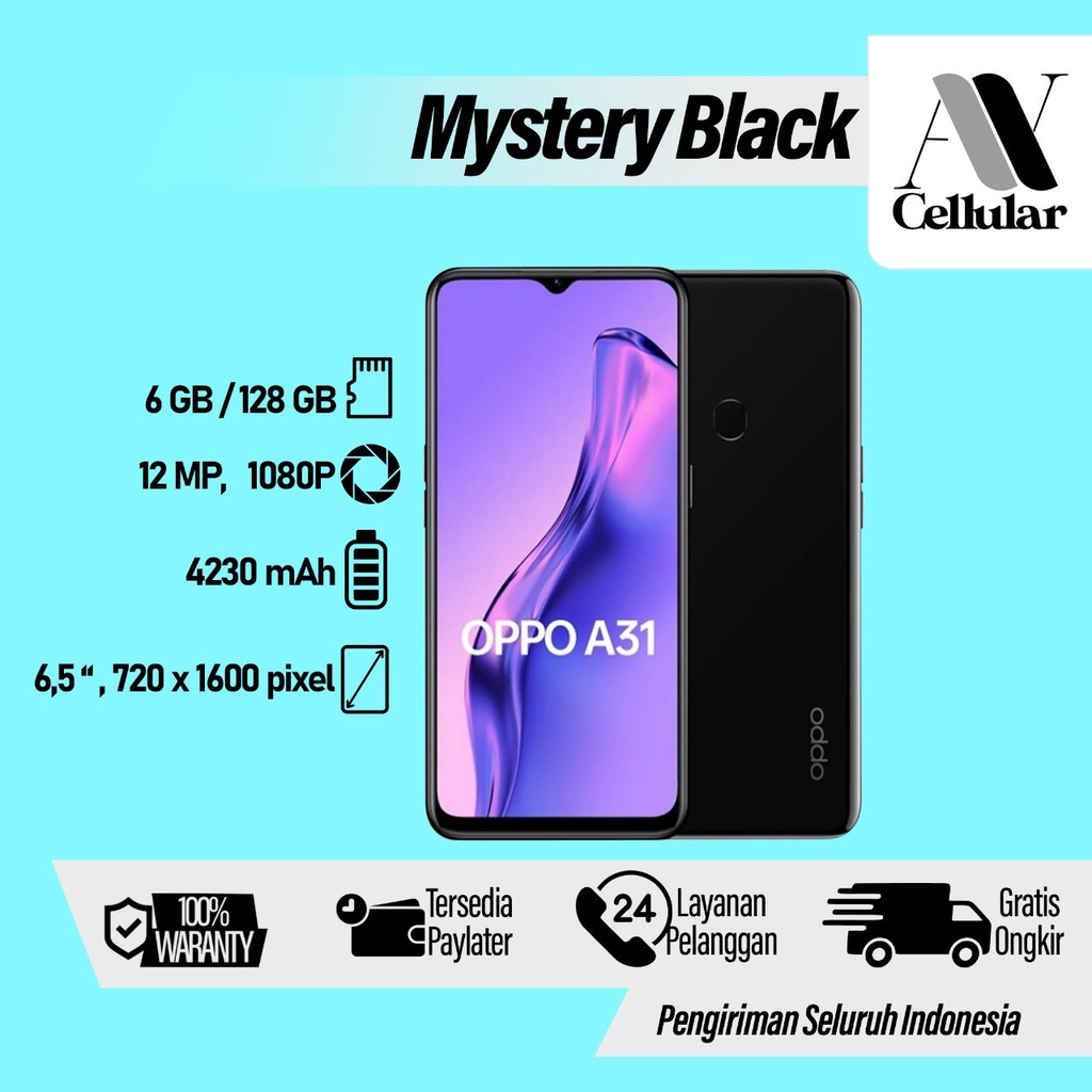 Hp Oppo A31 Ram 6GB Internal 128GB Garansi 1 Tahun