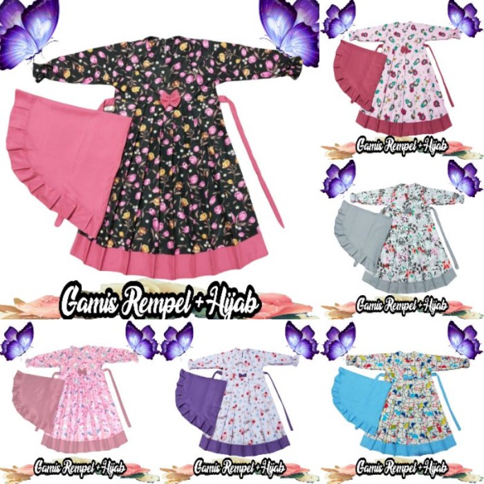 Gamis Anak Perempuan Gamis Rempel Anak Hija C6V0 Busana Muslim grosir kondangan karakter elegant mur