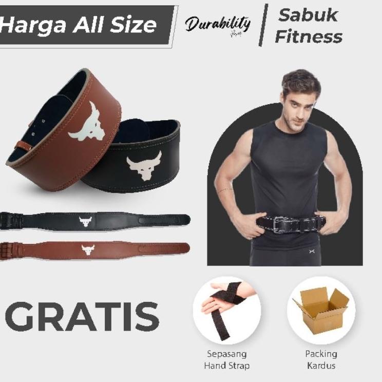 Ready Diskon SABUK GYM  FITNESS - BAHAN SEMI KULIT - (DurabilityPower)