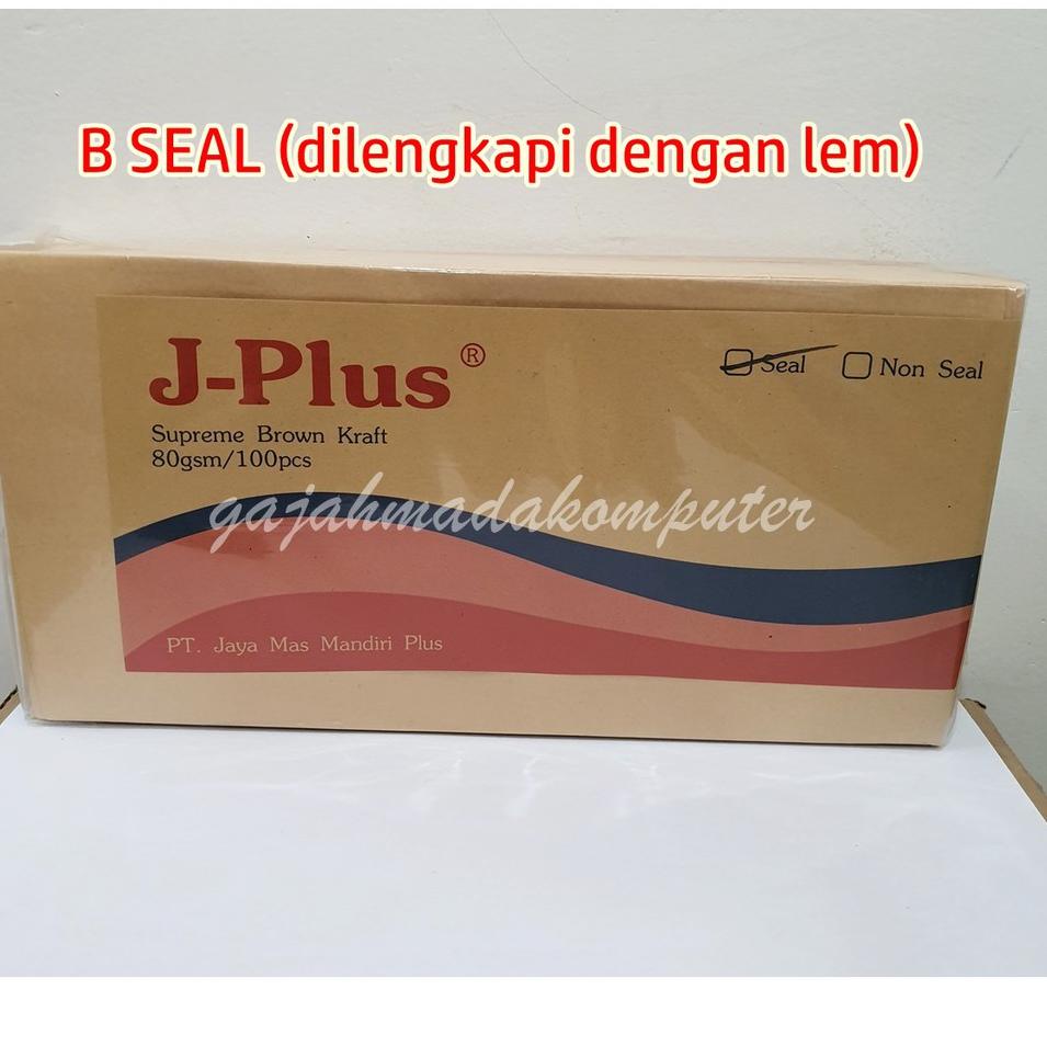 

Promo Terupdate Amplop Kertas Coklat Samson B SEAL ada perekat / Lem merk J Plus J-Plus - 14 X 27 Cm isi 100pcs
