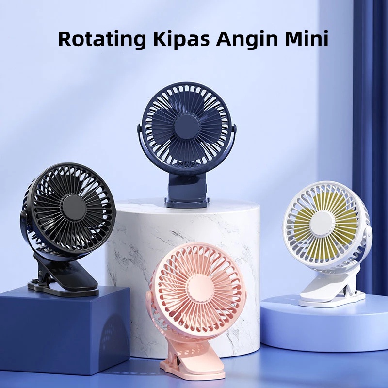 【READY STOCK】Kipas Angin Mini USB Clip Mini Fan Rotating Kipas Angin Meja Mini Jepit Portable