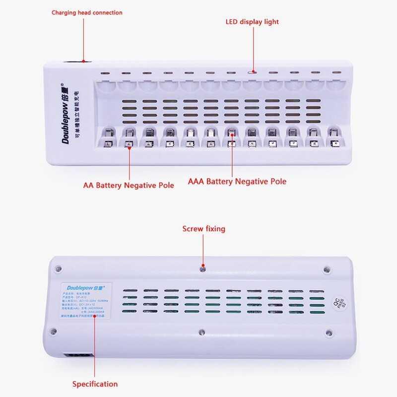 Doublepow Charger Baterai 12 Slot Rapid Charger AA/AAA Ni-Mh Ni-Cd - DP-K12 - White