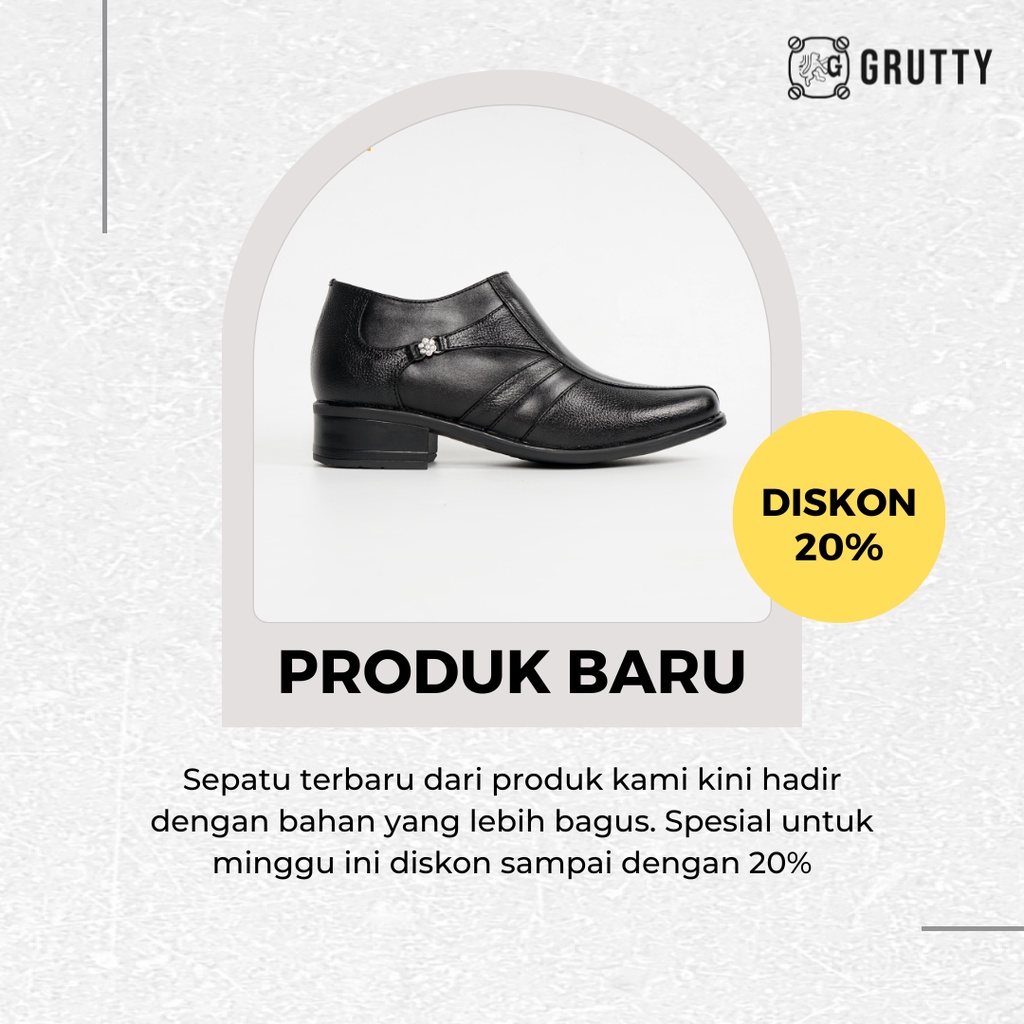 Sepatu Wanita Boots Hak 3cm Pantofel PDH Hitam Resleting