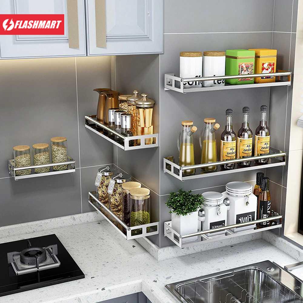 Flashmart Rak Gantung Dapur Wall Mounted Stainless Steel - E010