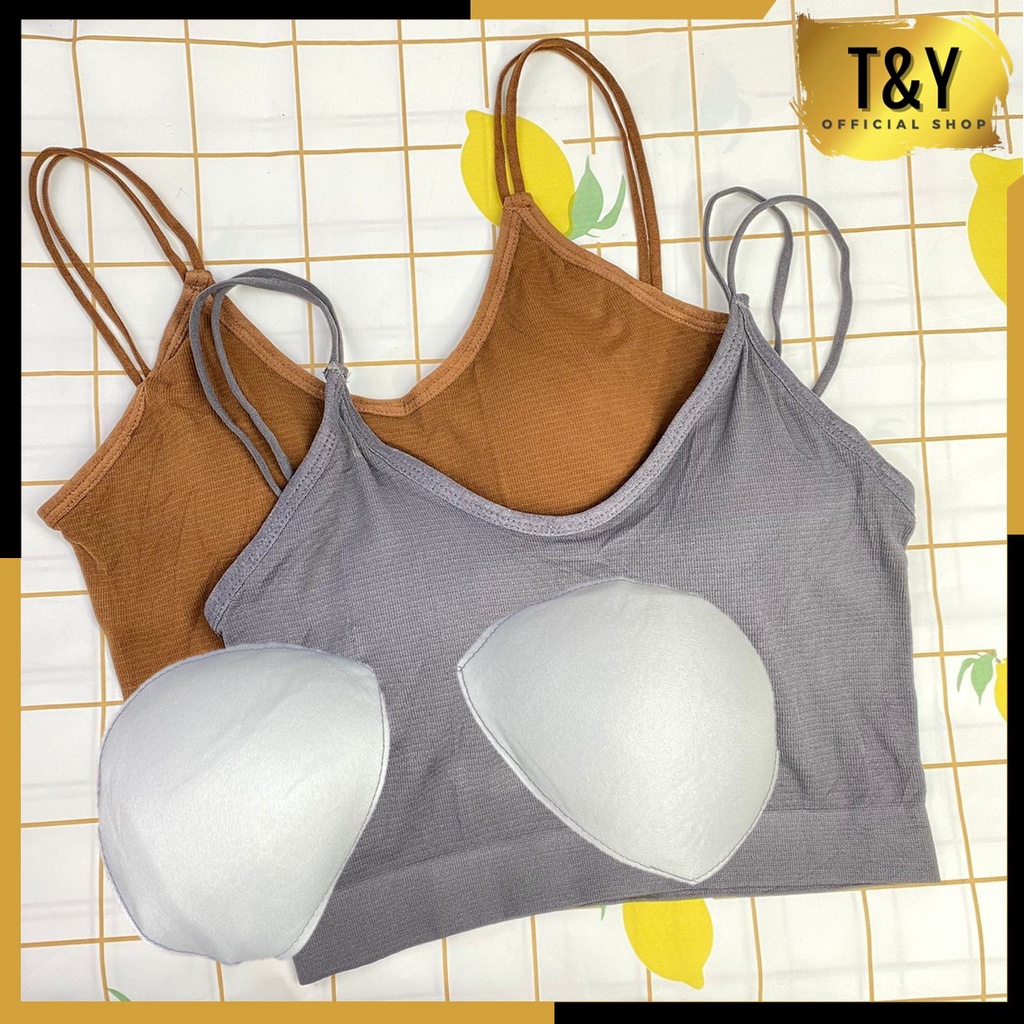 T&amp;Y Bra Sport Tanpa Kawat 6561 Bh Wanita Double Tali Pakaian Dalam Wanita Crop Top Ala Korea Murah Import