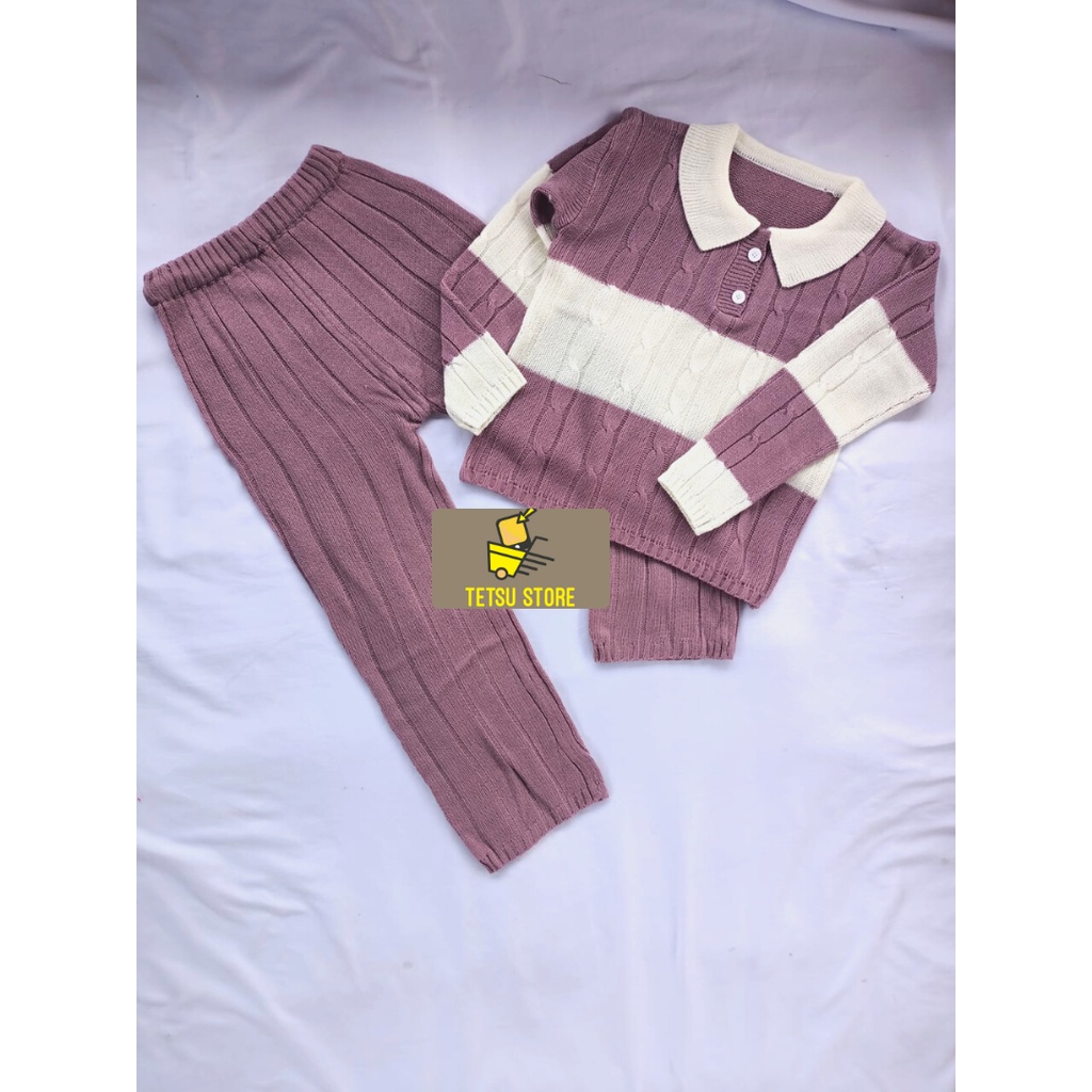 Set Anak Perempuan / Stelan Anak Perempuan Usia 5 6 7 8 9 10 tahun / Set Sweater dan Kulot Anak Pere