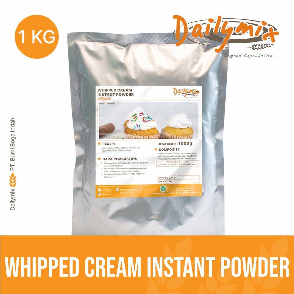 

( Dailymix) Whipped Cream Instant Powder / Krim Kocok Bubuk / Whipped Cream Bubuk / Whipped Cream Powder