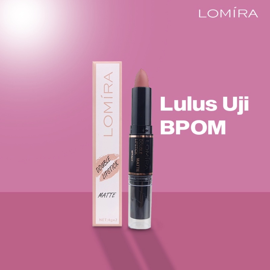 Double Lipstick Matte 2in1 Pelembab Bibir Make Up Lipstik BPOM LOM-D
