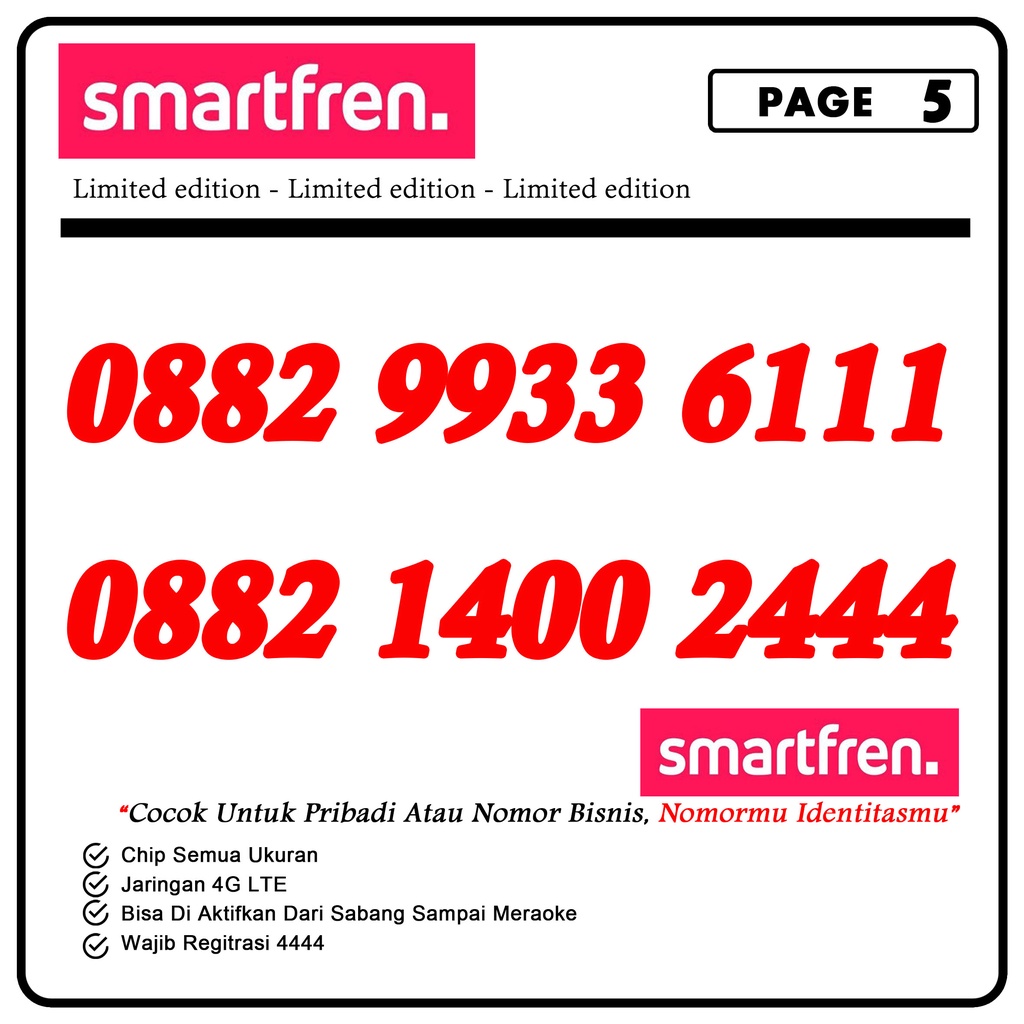 Kartu Perdana Nomor Cantik Smartfren Terbaik