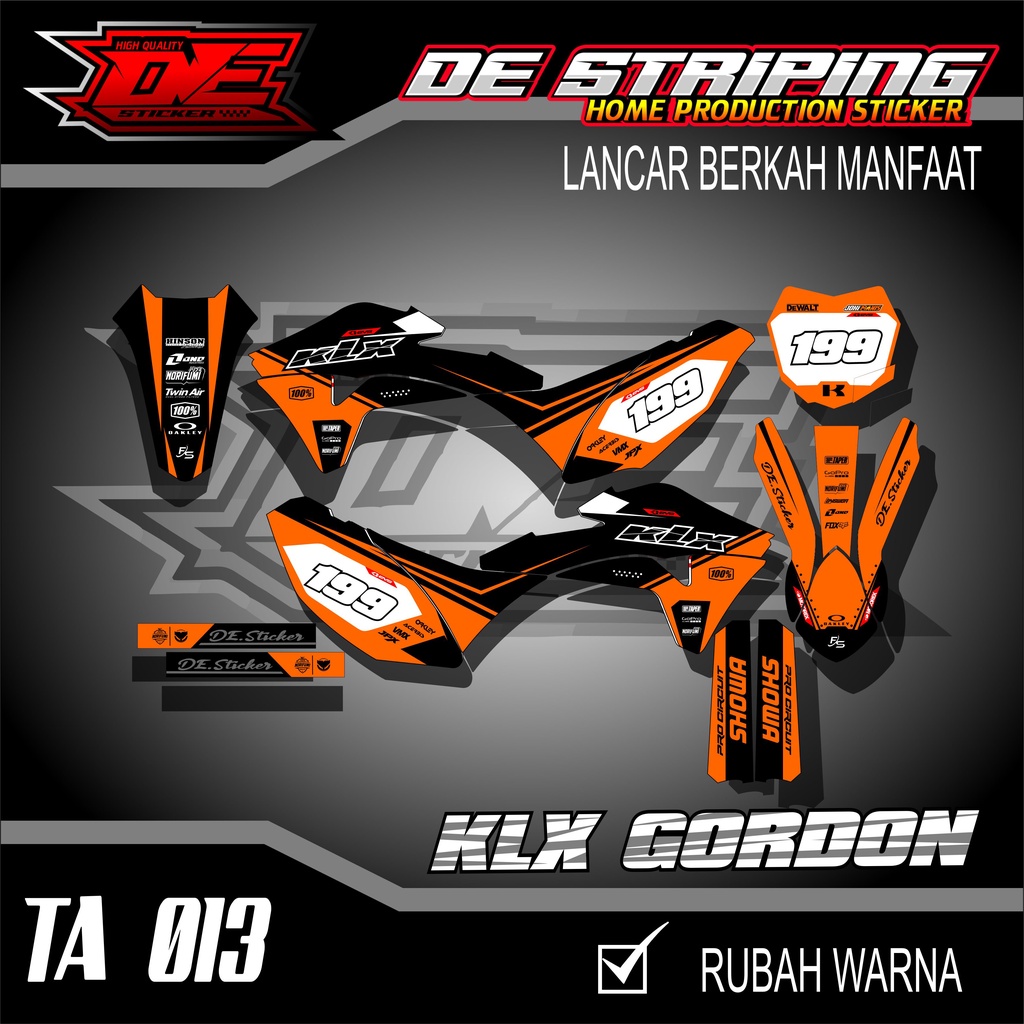 Striping Stiker Motor Klx Gordon Fullbody Stiker Motor KLX GORDON TA013