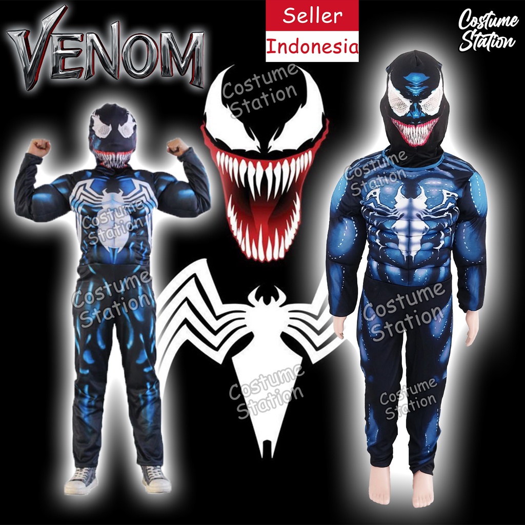 Kostum Supervillain Venom / Costume Super Villain Marvel anak laki