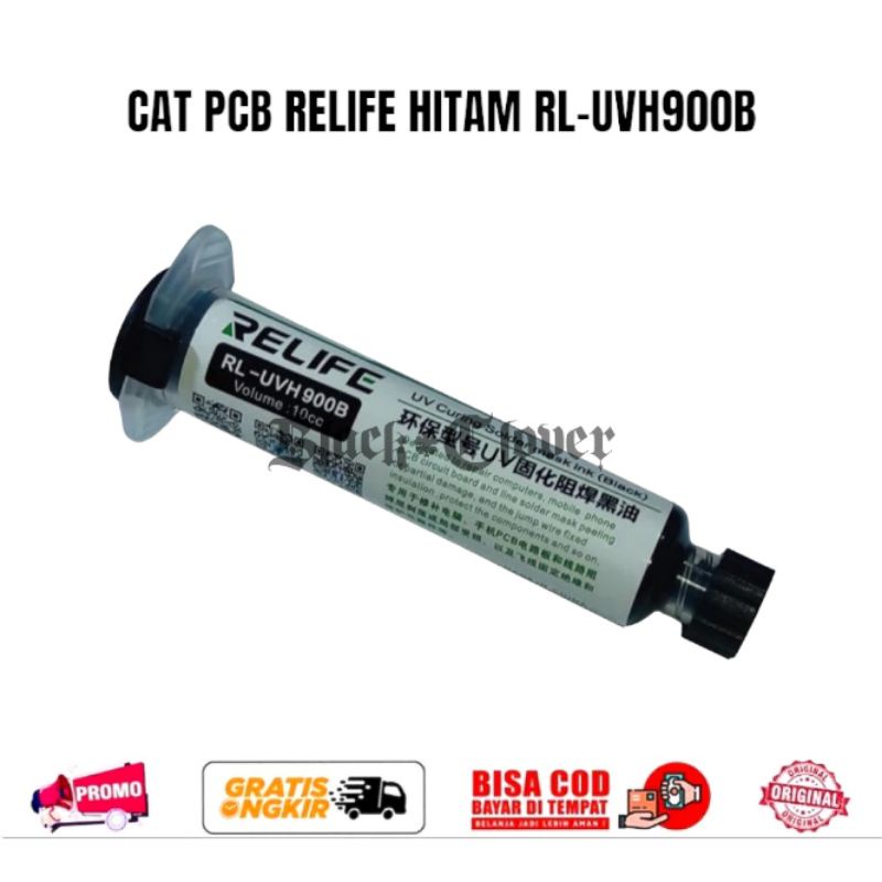 Cat Pelapis pcb Hitam Merek Relife Original Pelindung Mesin Hitam Relife RL-UVH900B