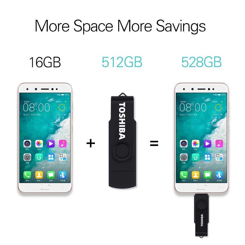 TOSHIBA OTG LARGE CAPACITY FLASH DRIVE 32GB/64GGB/128GB/256GB/512GB/1TB/2TB TRANSMEMORY USB FLASH MEMORY Transmisi 950MB/S Flash Drive Storage Eksternal