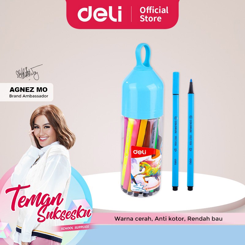 

Deli EC105 Felt Pen Washable 1.0mm 36C / Spidol Mudah di Hapus